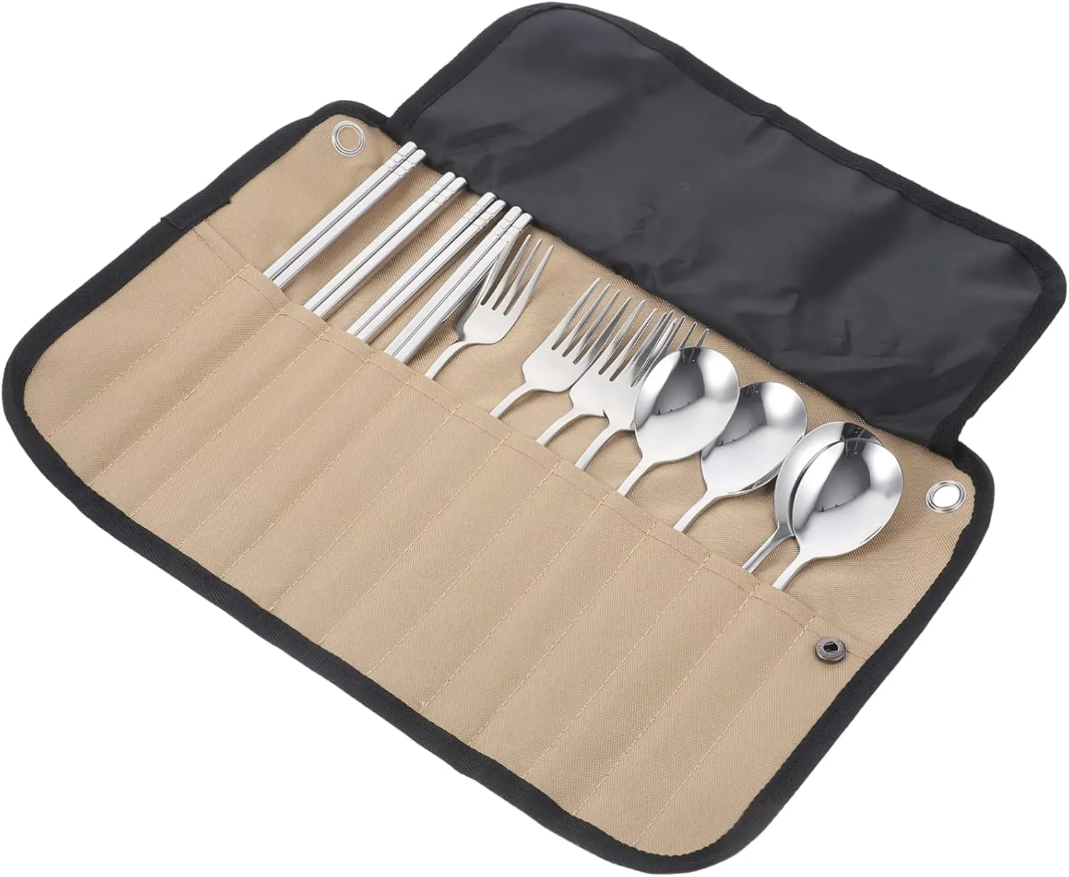 Barbecue Tableware Pouch Camping Cutlery Set Multi-functional Picnic Utensils Organizer for Hiking