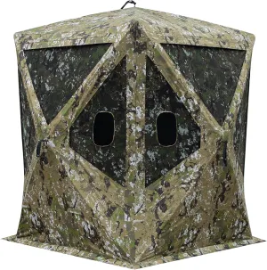 Barronett Blinds Big Mike Portable Hunting Blnid, Tall Hub Blind, Shoot While Standing, Low Profile Windows, 2-Person, 80" x 75" x 75"