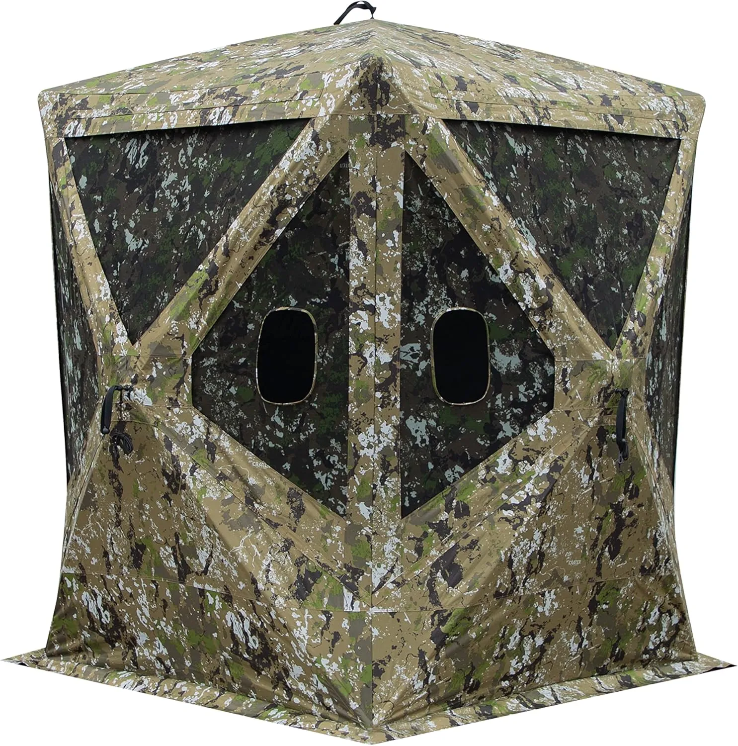 Barronett Blinds Big Mike Portable Hunting Blnid, Tall Hub Blind, Shoot While Standing, Low Profile Windows, 2-Person, 80" x 75" x 75"