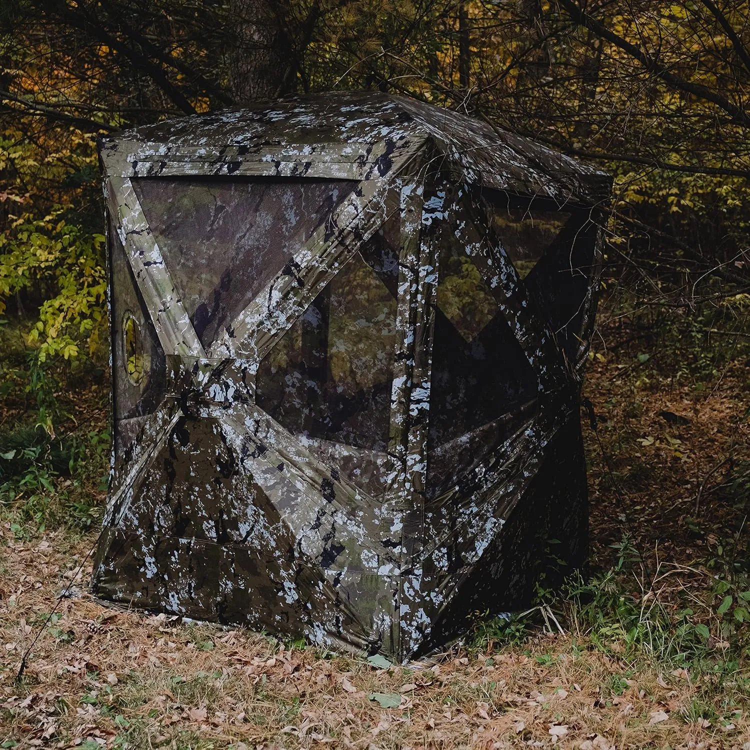 Barronett Blinds Big Mike Portable Hunting Blnid, Tall Hub Blind, Shoot While Standing, Low Profile Windows, 2-Person, 80" x 75" x 75"