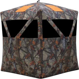 Barronett Blinds® Road Runner, Portable Hunting Blind, Pop-Up Hub Blind, Zipperless Windows, Lightweight, 2-Person, Bloodtrail® Woodland, 67” x 71” x 71”, RR200BT