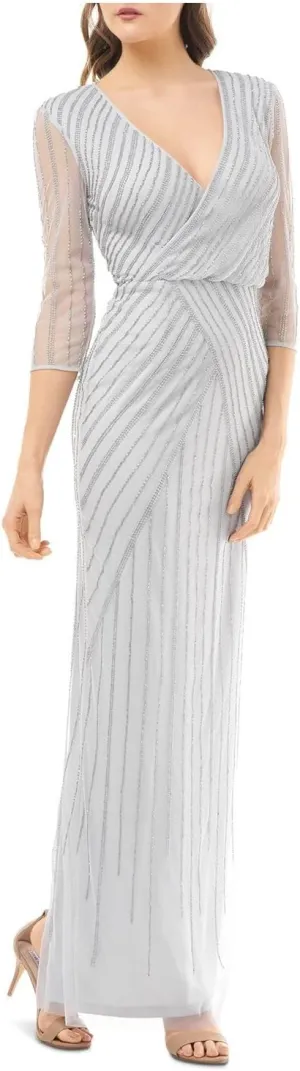 Beaded Surplice Gown