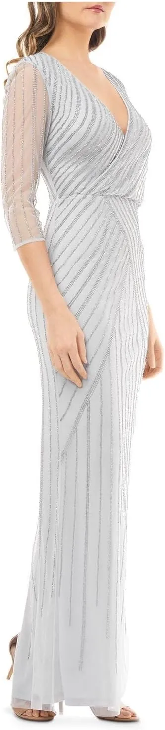 Beaded Surplice Gown