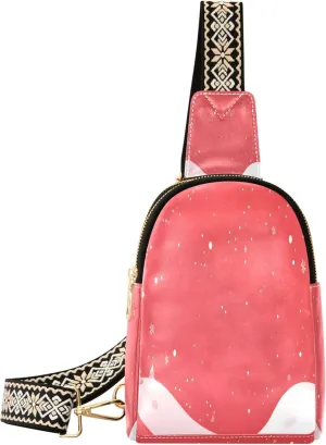 Beautiful Snowflakes Crossbody Bag for Men and Women, Adjustable Shoulder Strap Sling Bag, Fanny Pack Sling Backpack Suitable for Outdoor, Running, Travelling