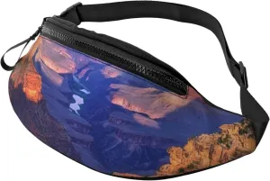 Beauty Grand Canyon Printed Bumbag Waist Bag for Men Women Adjustable Belt Fanny Pack with Headphone Hole for Travel,Hiking,Sport,Cycling, Black, One Size, Hiking Backpack