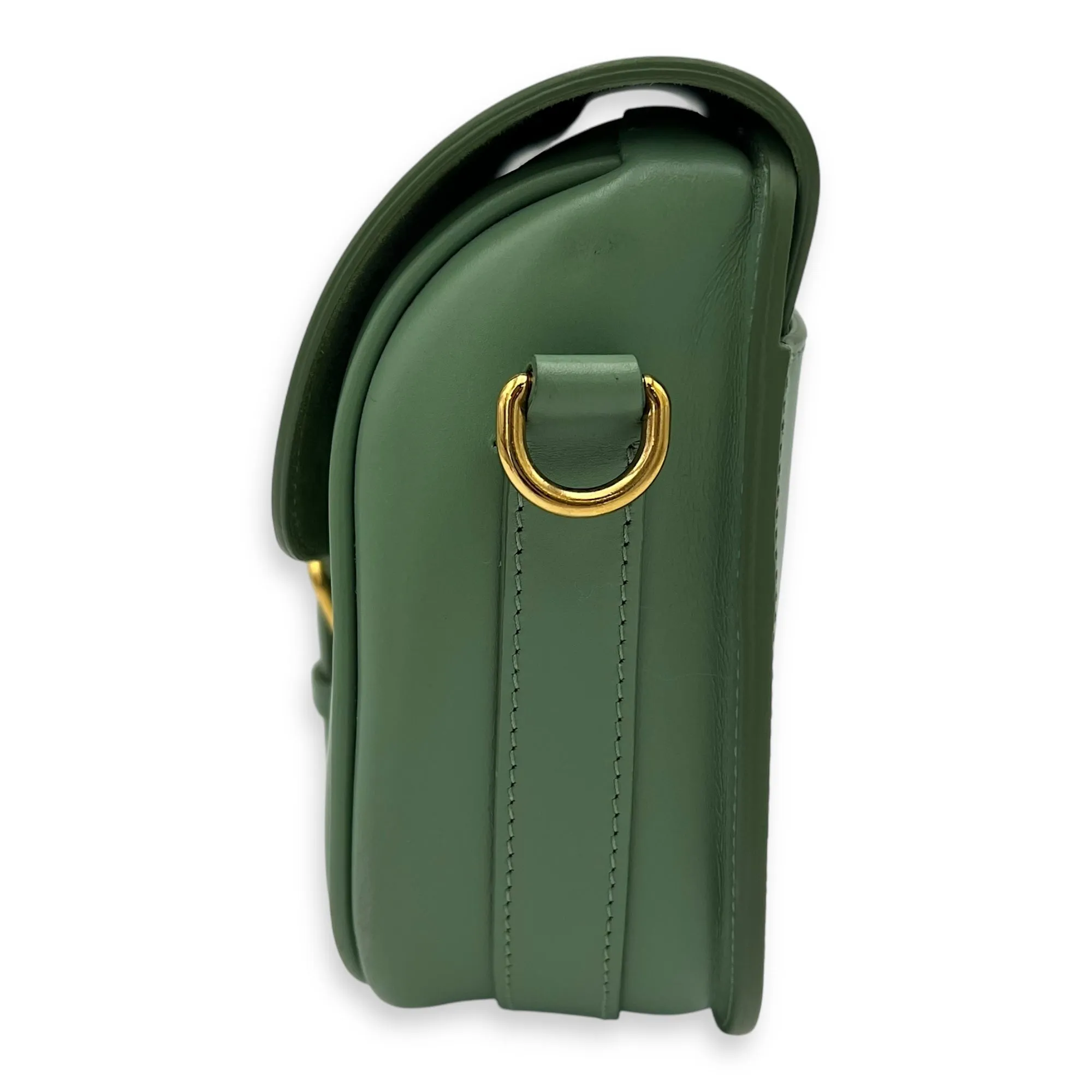 Bobby Crossbody Bag Green in Calfskin, Gold hardware