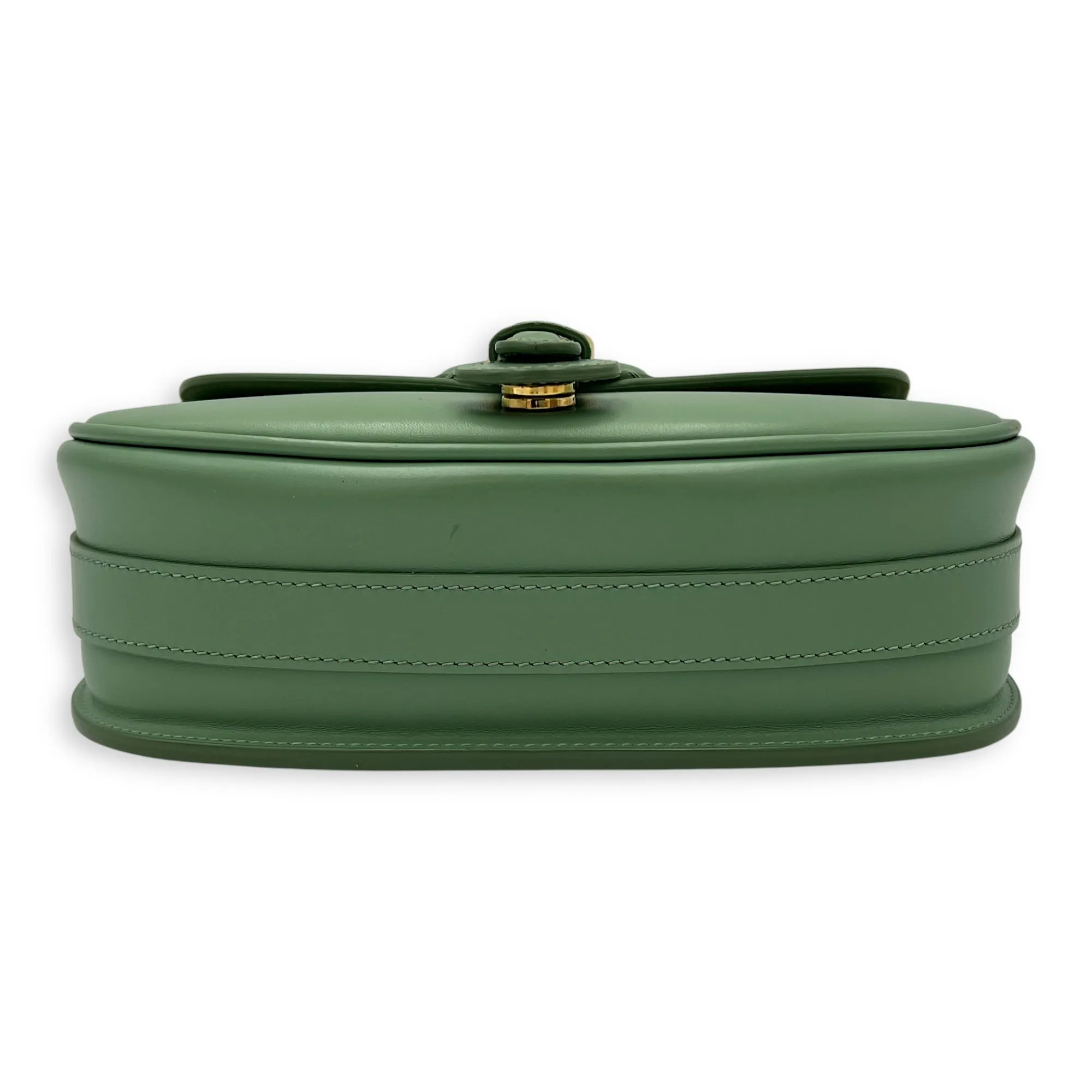 Bobby Crossbody Bag Green in Calfskin, Gold hardware