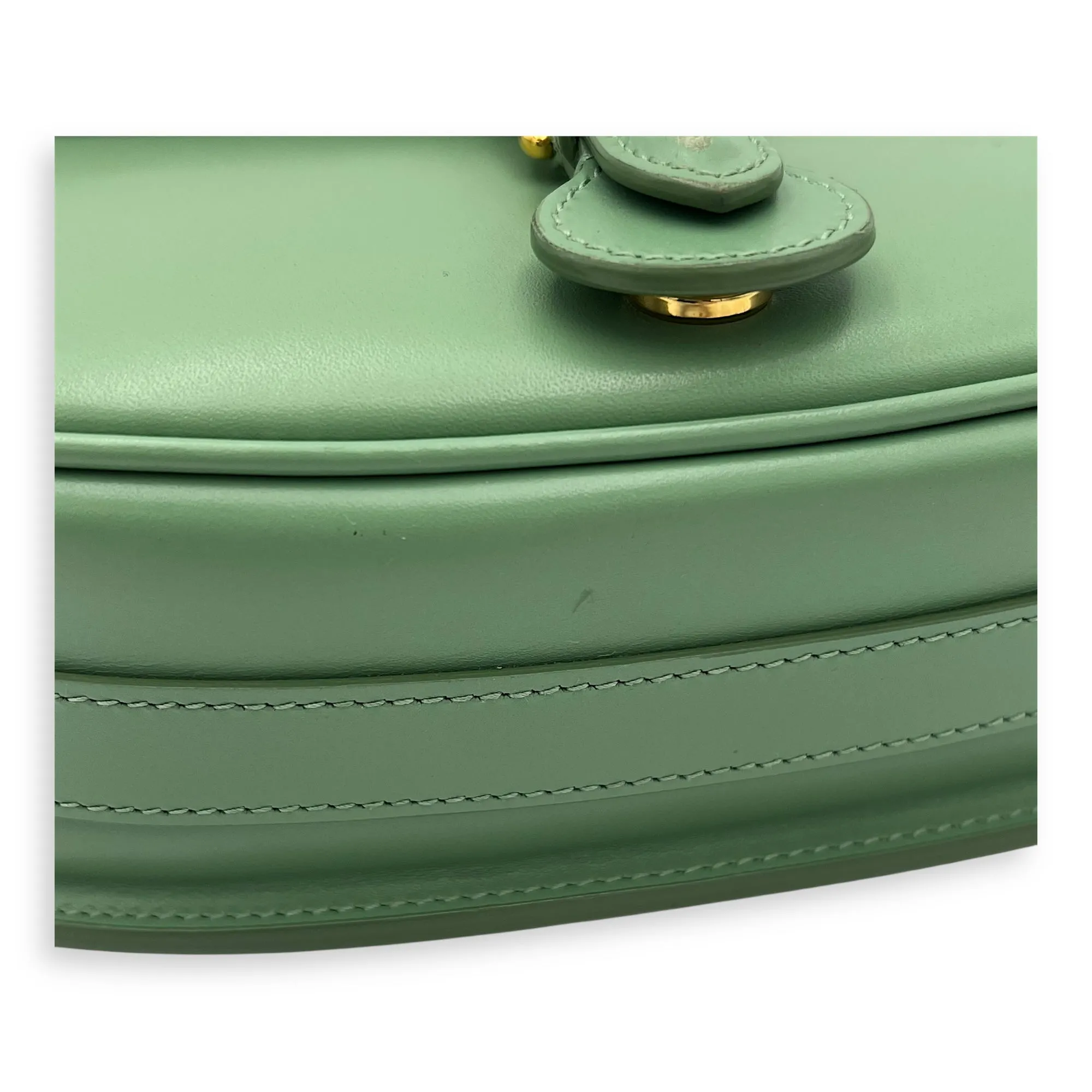 Bobby Crossbody Bag Green in Calfskin, Gold hardware