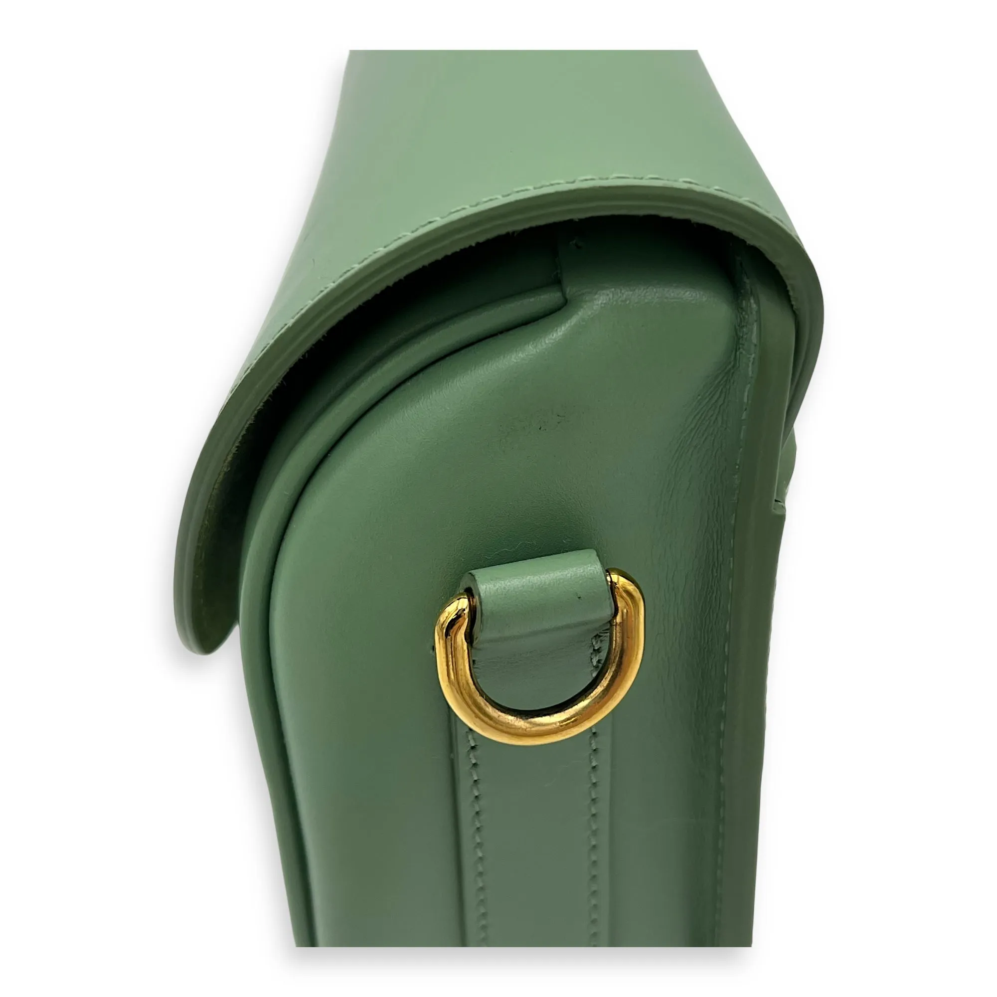 Bobby Crossbody Bag Green in Calfskin, Gold hardware
