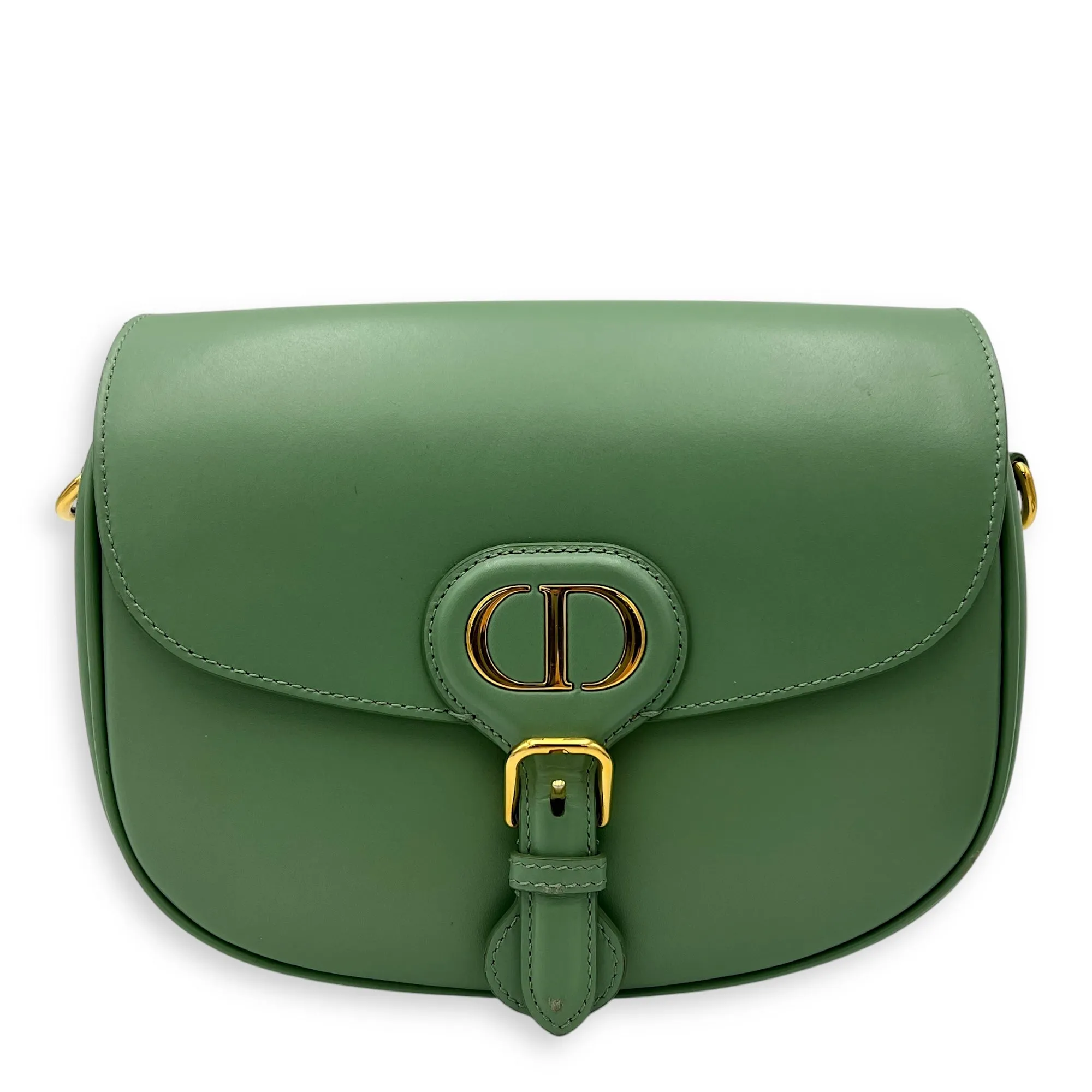Bobby Crossbody Bag Green in Calfskin, Gold hardware