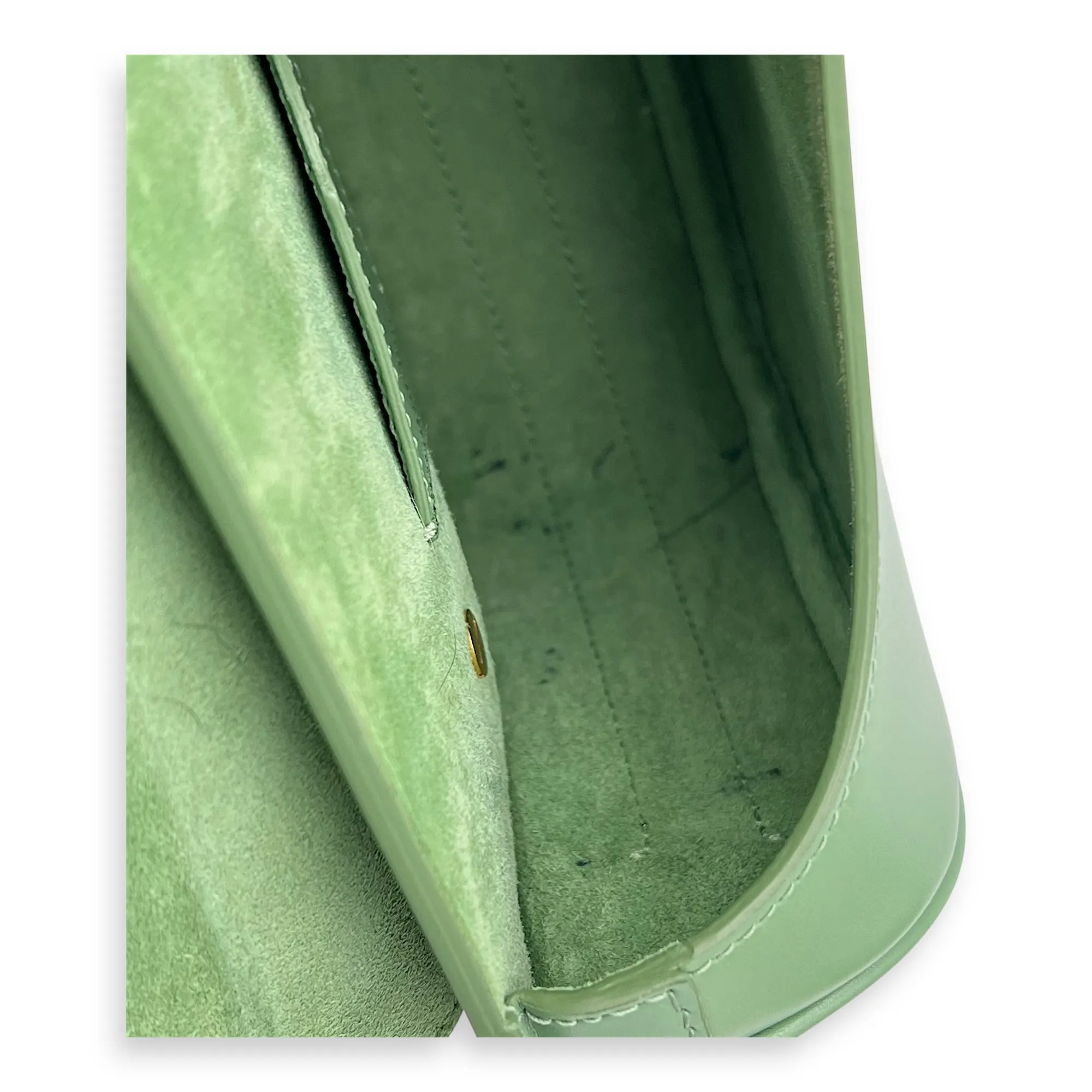 Bobby Crossbody Bag Green in Calfskin, Gold hardware