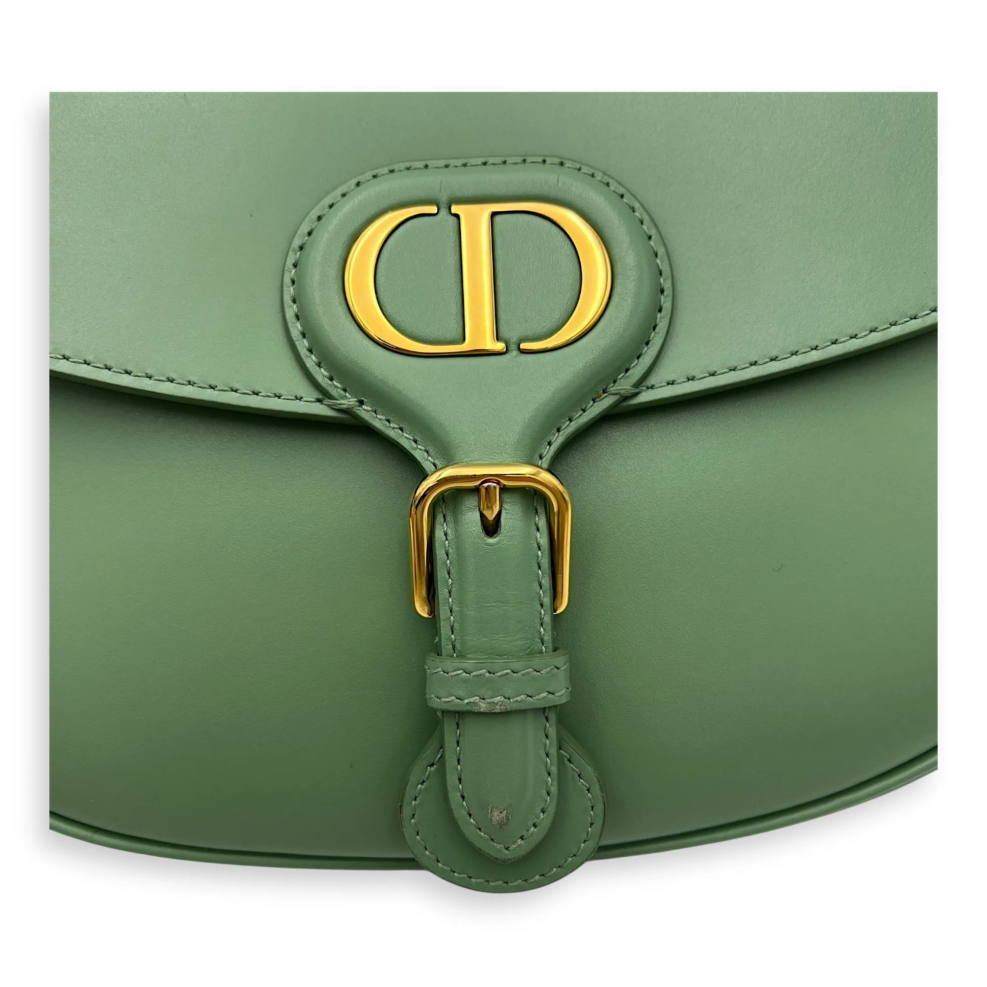 Bobby Crossbody Bag Green in Calfskin, Gold hardware