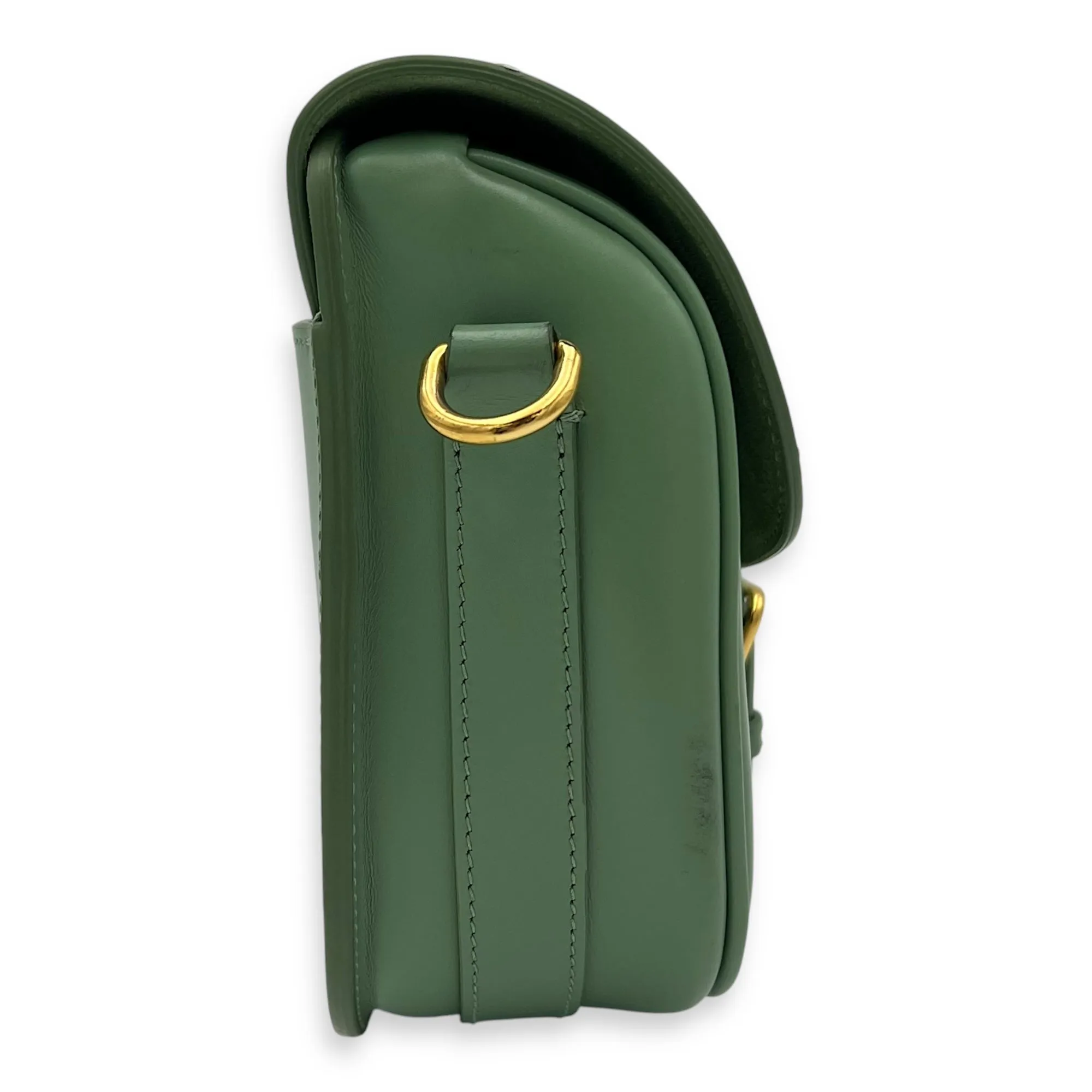 Bobby Crossbody Bag Green in Calfskin, Gold hardware