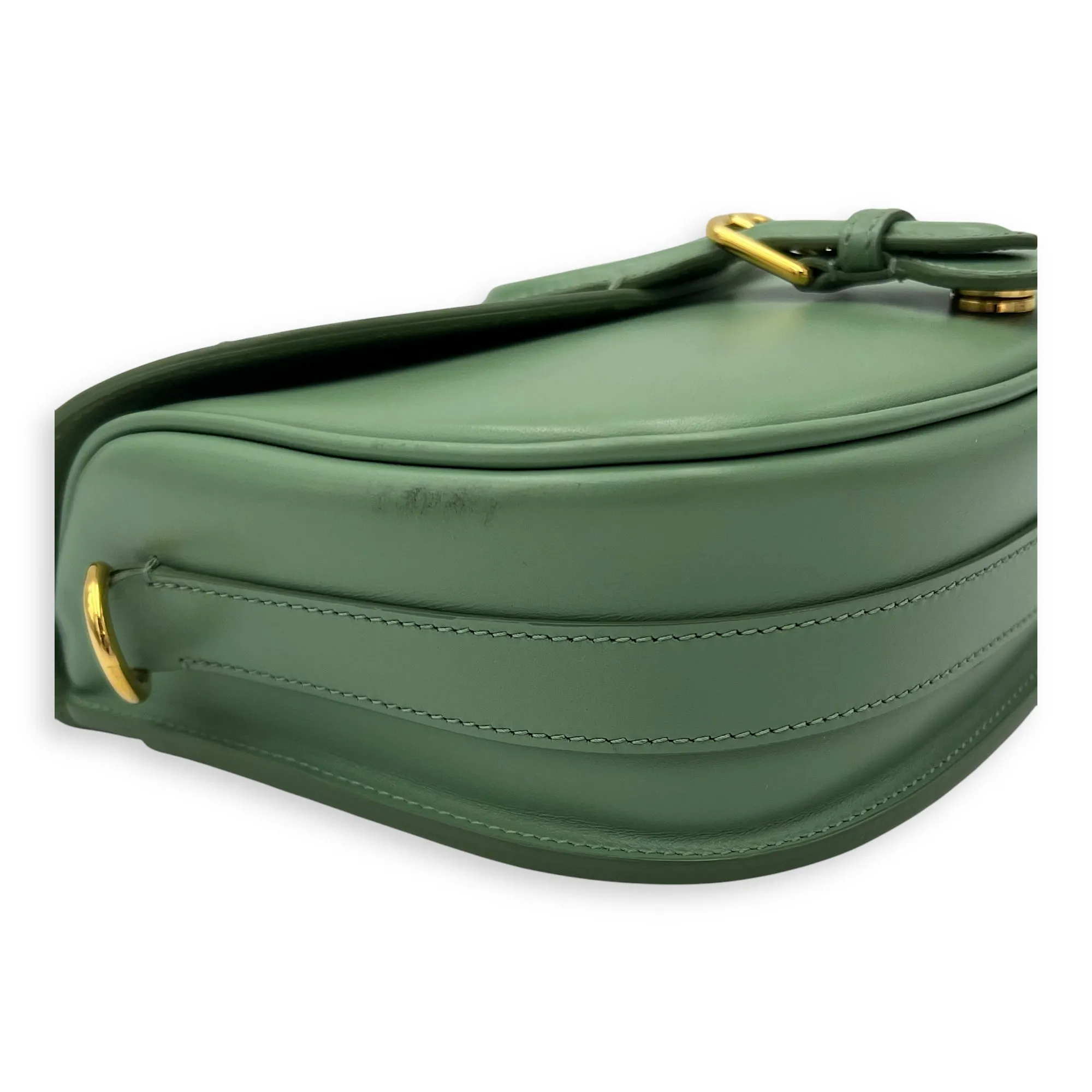 Bobby Crossbody Bag Green in Calfskin, Gold hardware