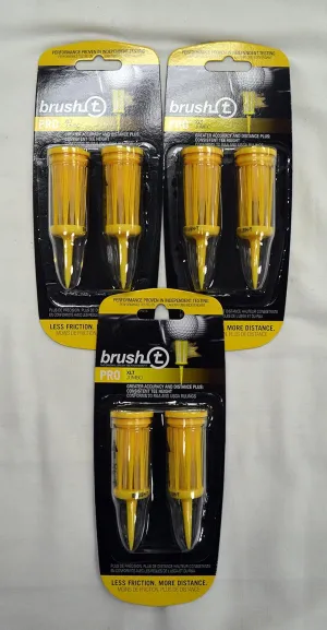 Brush T Extreme 3 1/8" Golf Tees - Yellow - 3 Packs of 2 - (11904)