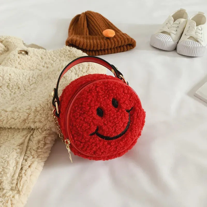 (Buy 1 Get 2) Cute Smiley Pattern Short Plush Crossbody Bag