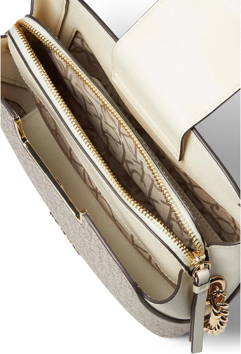 Calvin Klein Finley Tripe Compartment Signature Crossbody
