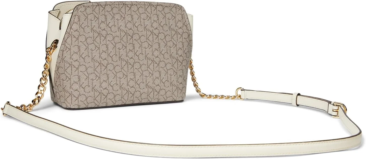 Calvin Klein Finley Tripe Compartment Signature Crossbody