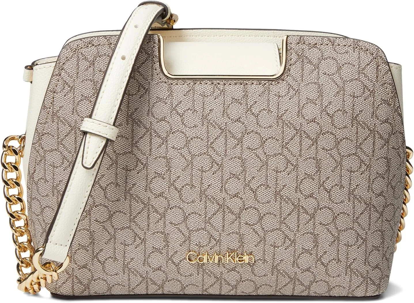 Calvin Klein Finley Tripe Compartment Signature Crossbody