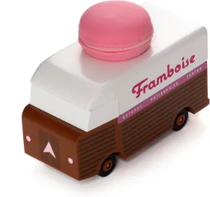 Candylab Toys CANDYCAR® Wooden Food Truck Collection - Framboise Macaron Van, Premium Handcrafted Beech Wood Toy Car