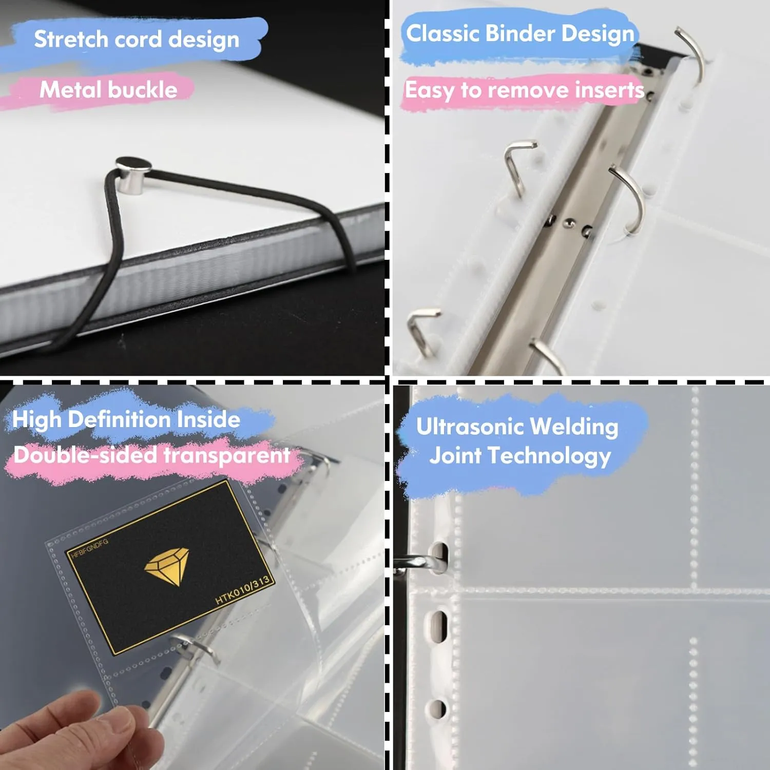 Card Binder, A4 Trading Card Binder Album with 25 Pages 9 Pocket, Card Holder Folders for YuGiOh, MTG, TCG, Game Cards & Sports Cards (Mint)