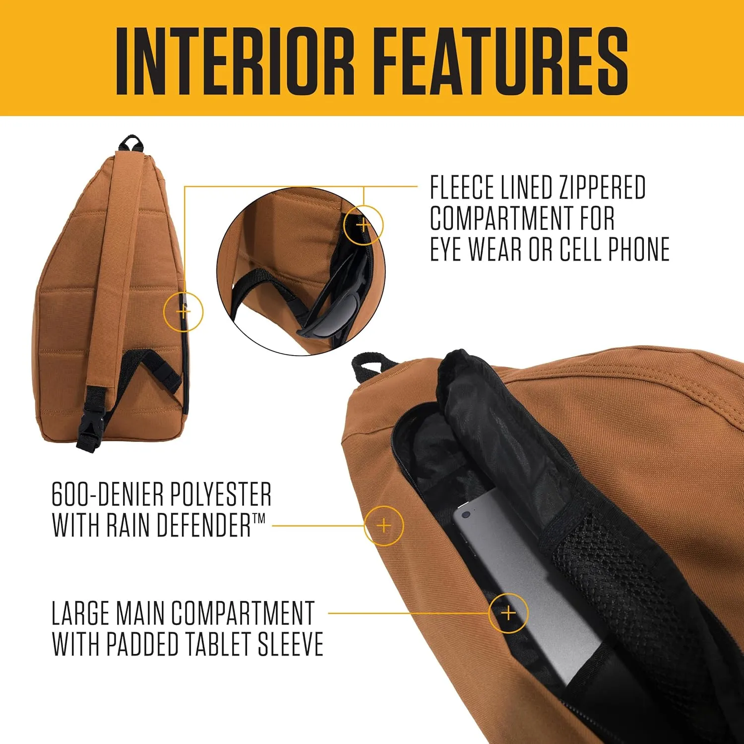 Carhartt Durable Sling Bag, Side Release Buckle, Tablet Sleeve and Adjustable Strap, Crossbody Backpack (Greenstone), One Size