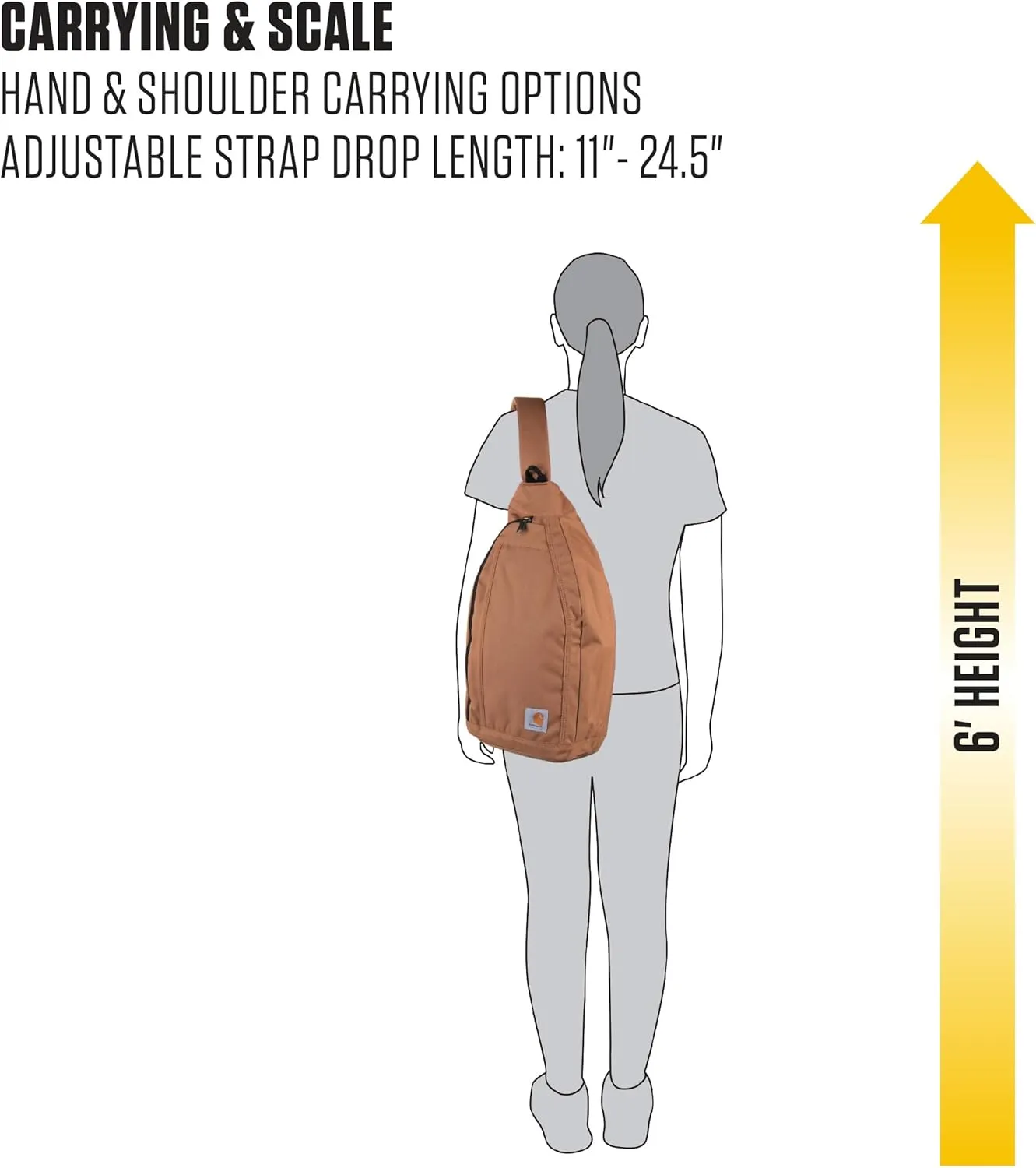 Carhartt Durable Sling Bag, Side Release Buckle, Tablet Sleeve and Adjustable Strap, Crossbody Backpack (Greenstone), One Size