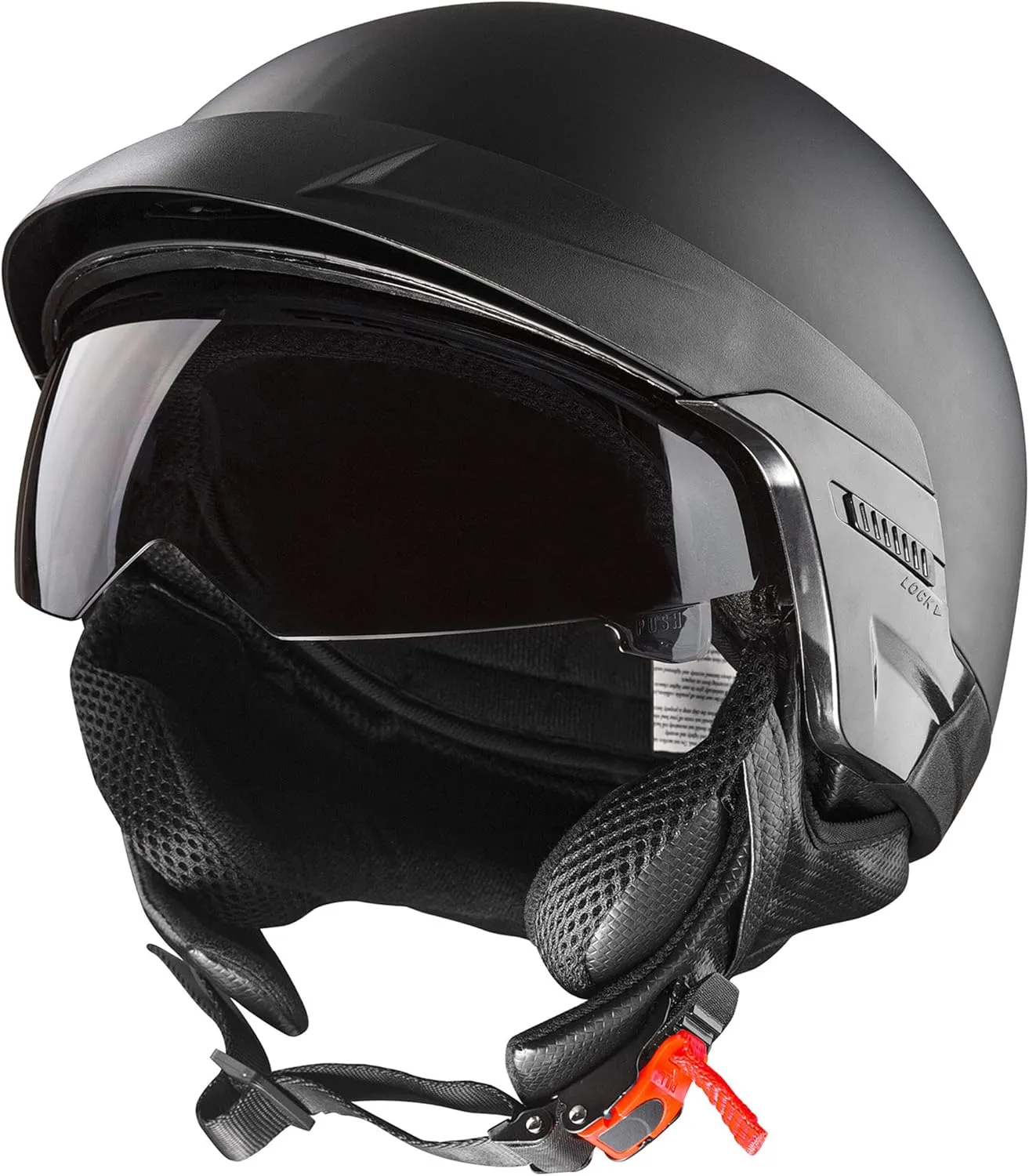 Cartman Motorcycle Open Face Helmet with Sun Visor Quick Release Buckle, DOT Approved, X-Large