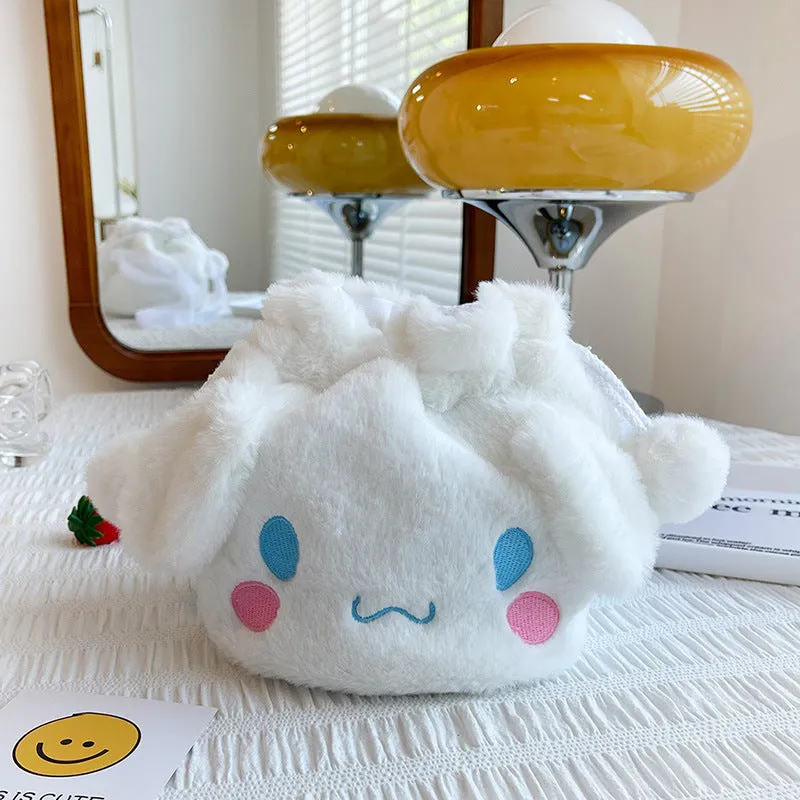Cartoon Plush Cute Rabbit Drawstring Furry Shoulder Bags