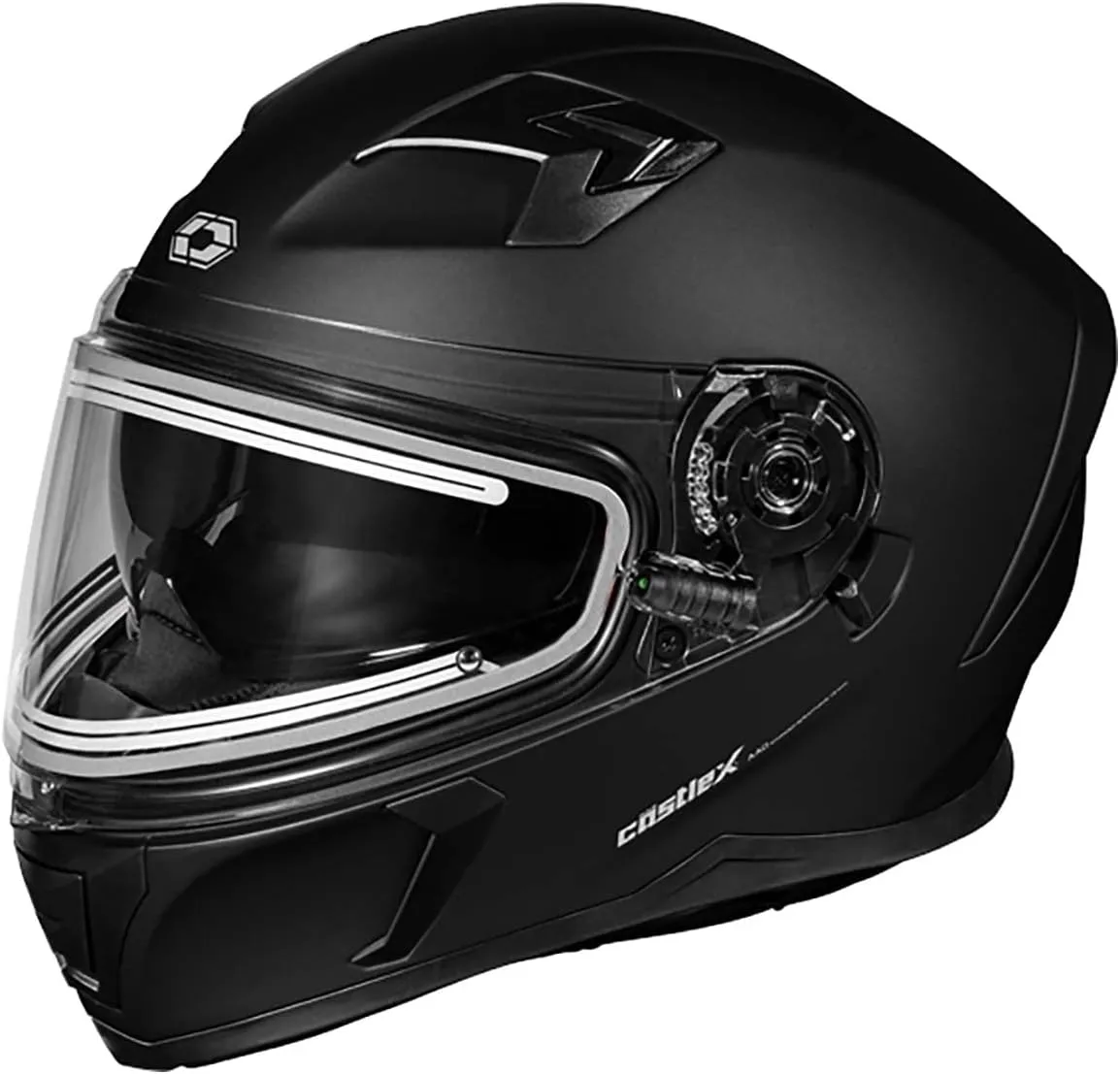 Castle X CX390 Full Face Electric Snow Helmet (Matte Black - Medium)