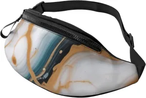 Casual Abstract Marble Stone Printed Fanny Pack,Crossbody Fanny packs for women Men Waist Bag for Running Travel