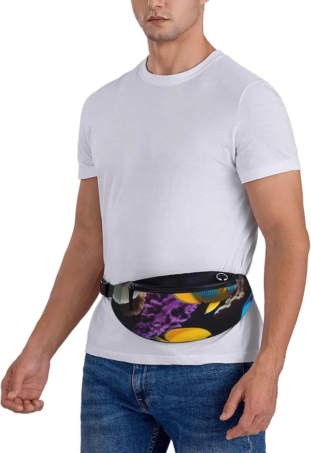 Casual Colorful Sea Fish Printed Fanny Pack,Crossbody Fanny packs for women Men Waist Bag for Running Travel