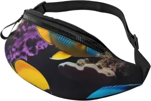 Casual Colorful Sea Fish Printed Fanny Pack,Crossbody Fanny packs for women Men Waist Bag for Running Travel