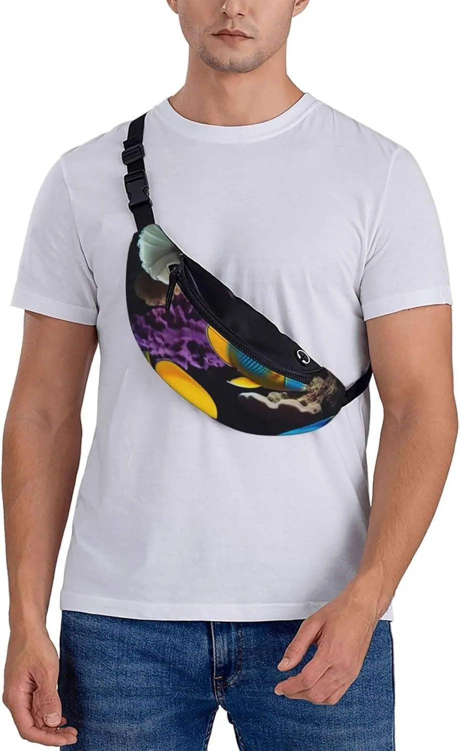 Casual Colorful Sea Fish Printed Fanny Pack,Crossbody Fanny packs for women Men Waist Bag for Running Travel
