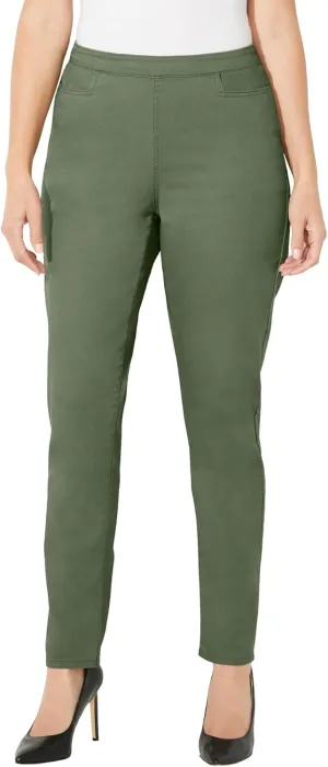 Catherines Women's Plus Size Essential Flat Front Pant