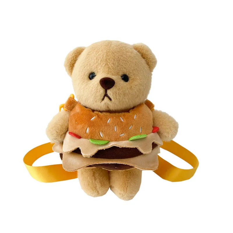 Charming Hamburger Bear Pacha Dog Plush Crossbody Bags