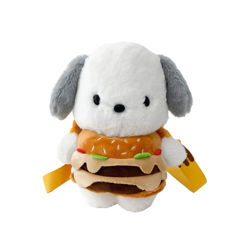 Charming Hamburger Bear Pacha Dog Plush Crossbody Bags