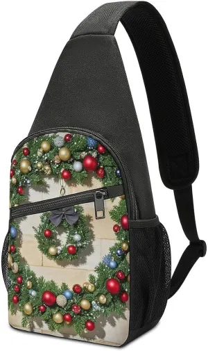 Chest Bag Fanny Pack Christmas Garland Printed Cross Body Bag Waist Packs Sling Bag for Women Men