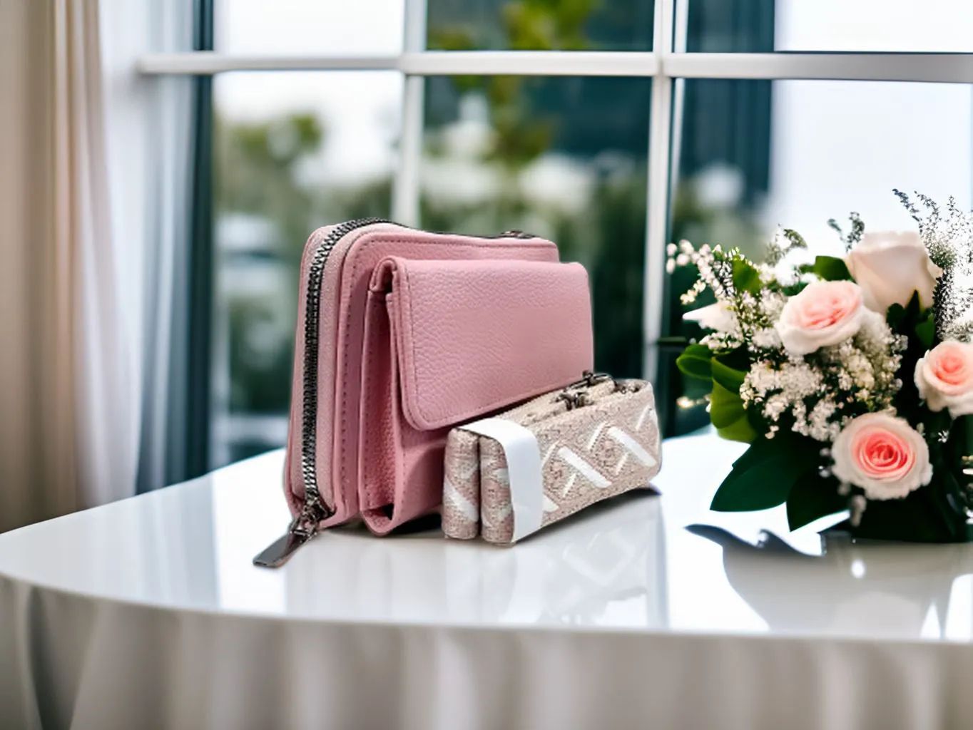 Chic Versatility: The Pink PU Luxury Multi-Functional Handbag for Modern Women