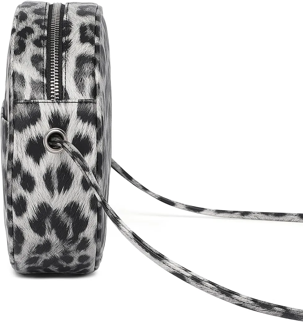 Circle Crossbody Bag for Women NYLON Circle Purse with Zipper Adjustable Knot Shoulder Straps