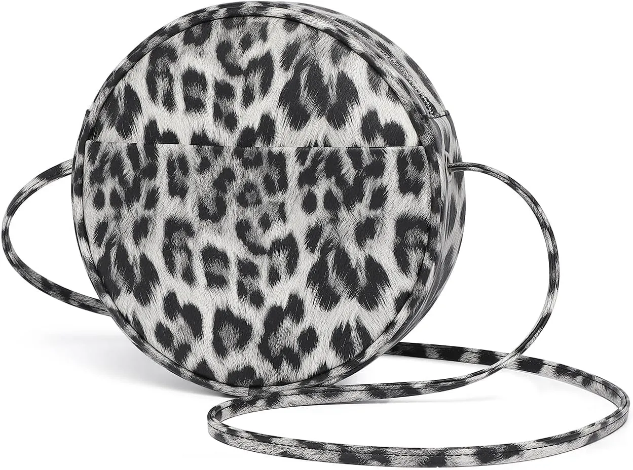 Circle Crossbody Bag for Women NYLON Circle Purse with Zipper Adjustable Knot Shoulder Straps