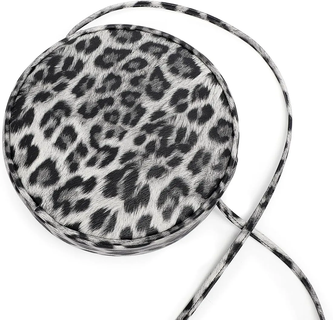 Circle Crossbody Bag for Women NYLON Circle Purse with Zipper Adjustable Knot Shoulder Straps