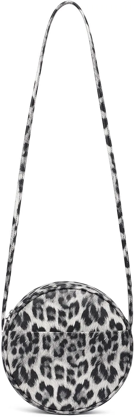 Circle Crossbody Bag for Women NYLON Circle Purse with Zipper Adjustable Knot Shoulder Straps