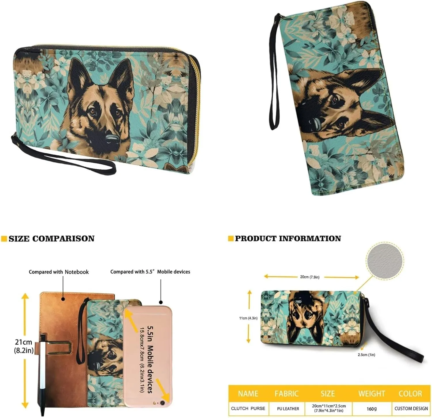 Circle Purse Set for Women Girls, PU Round Crossbody Bag with PU Wallet for Party Work