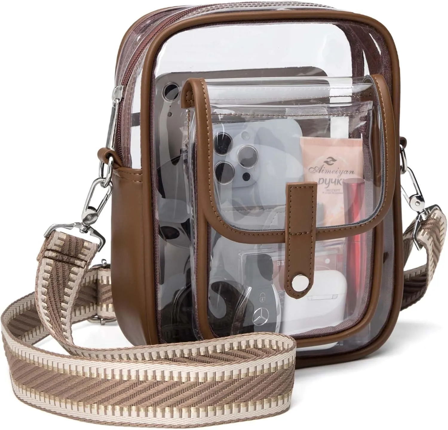 Clear Bag for Stadium Events, Clear Crossbody Bag Stadium Approved,Clear Purse for Women,Clear bags for Man