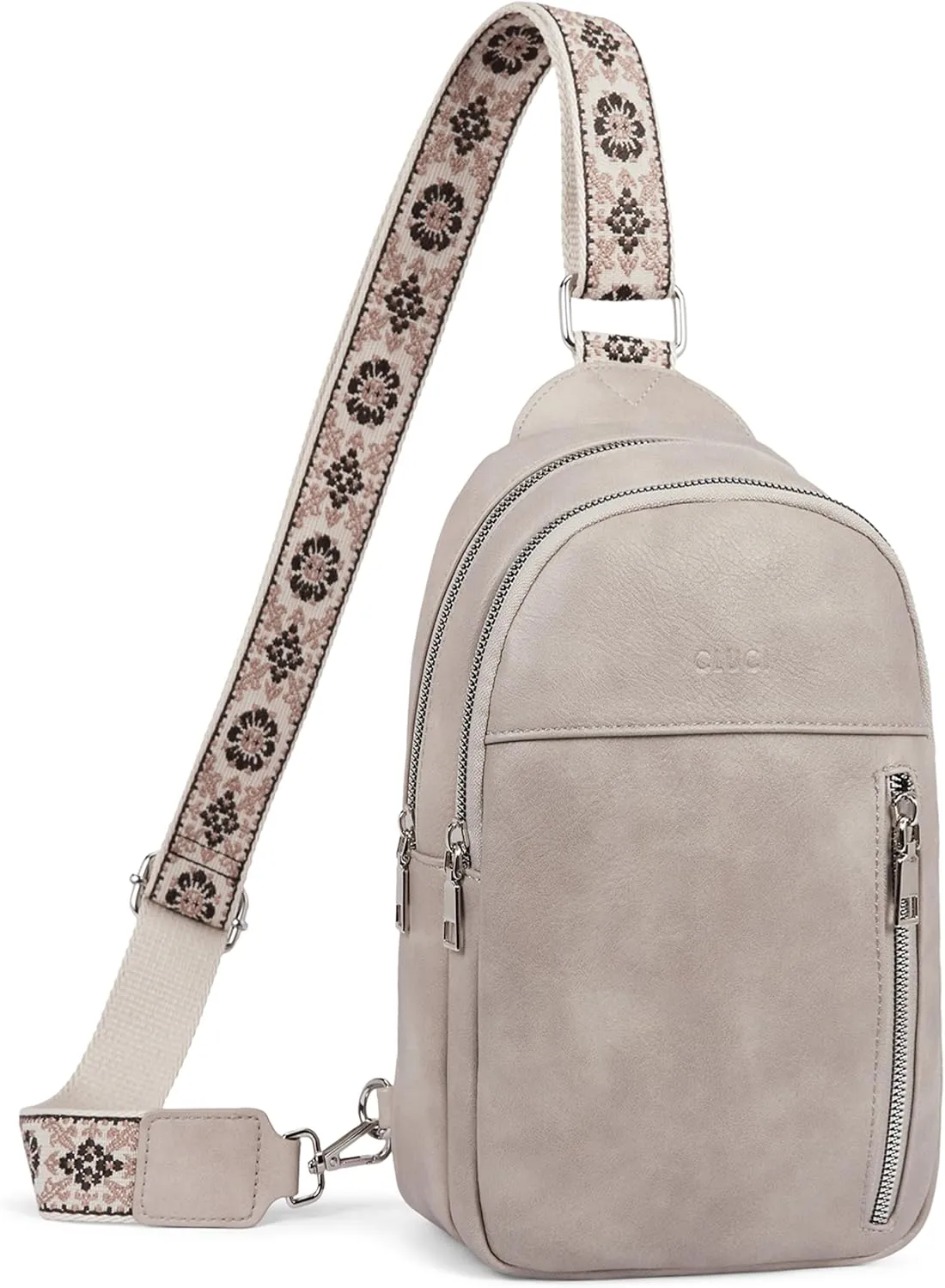 CLUCI Cross Body Bag Large Sling Bag for Women Leather Sling Backpack Fanny Pack Chest Bag for Travel Hiking