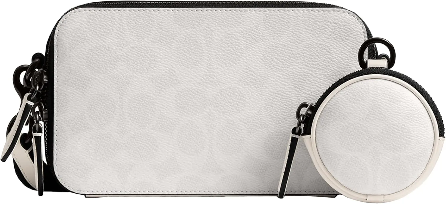 Coach Charter Slim Crossbody, White/Black Sig