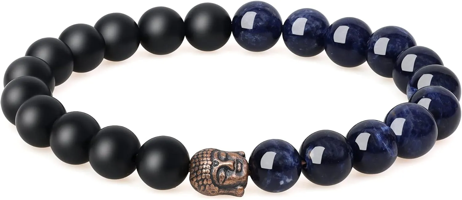 COAI Buddha Bracelet for Men Women Stone Beaded Bracelet
