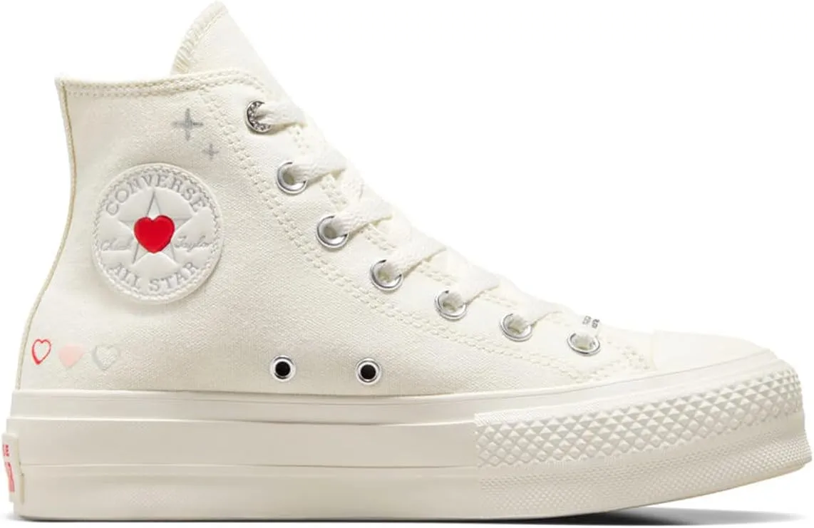 Converse Women's Chuck Taylor All Star Lift Sneakers, Egret/Fever Dream/Egret, Off White, Print, 5.5 Medium US