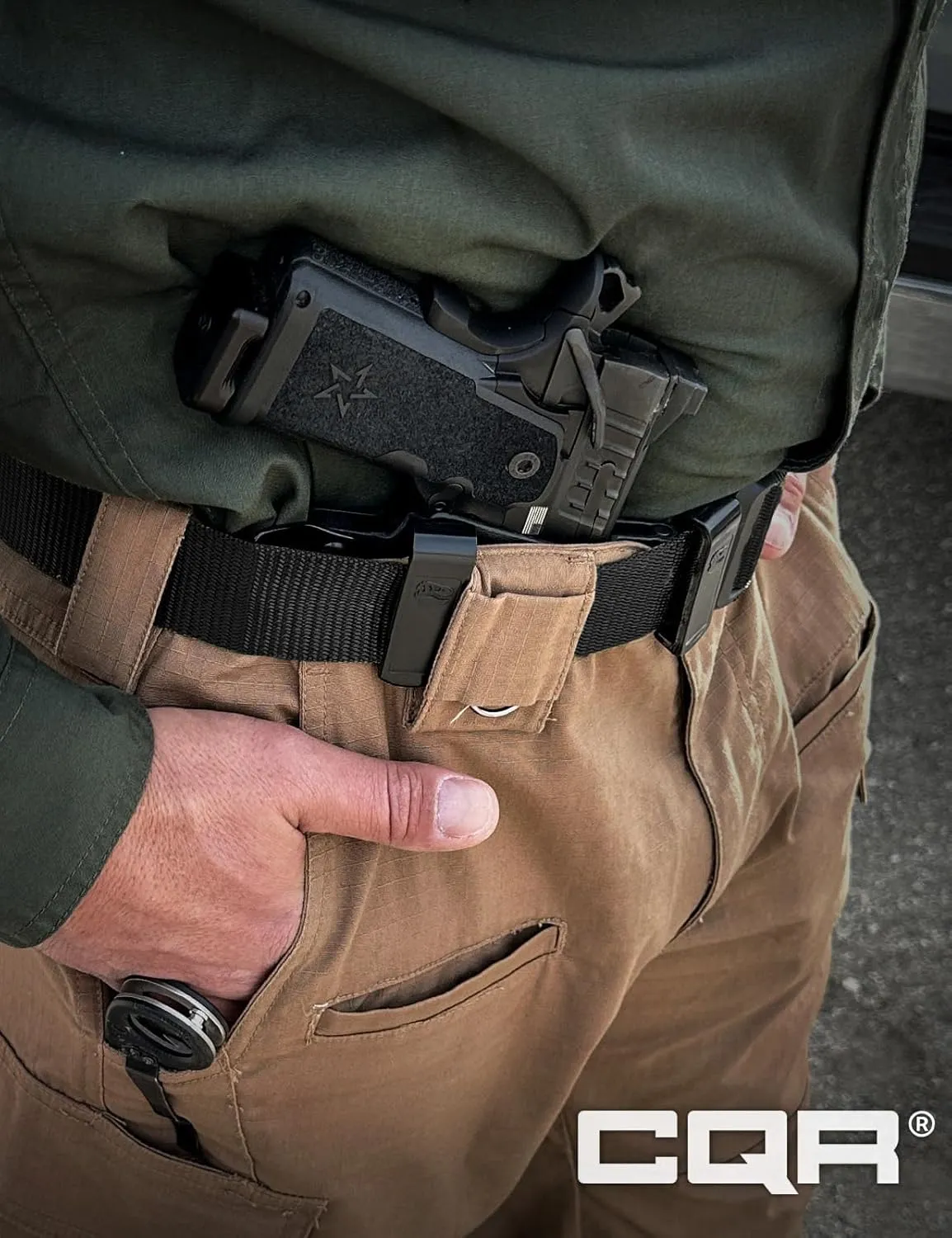 CQR Tactical Belt, Military Style Heavy Duty Belt, Webbing EDC Quick-Release Buckle